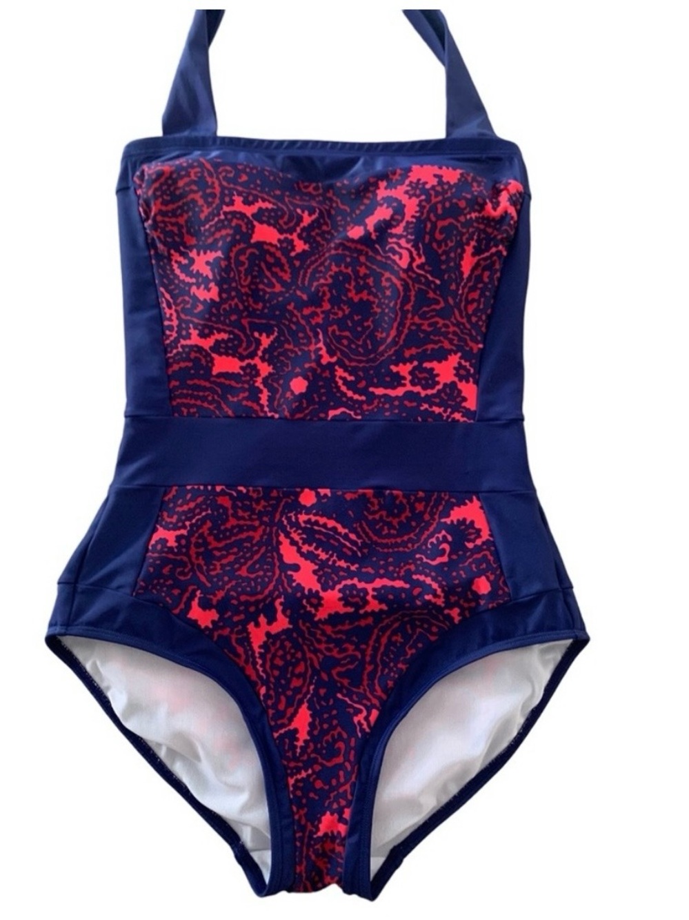Boden Navy and Hot Pink Santorini One-Piece Swimsuit